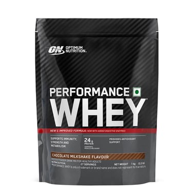 ON (Optimum Nutrition) Performance Whey, 2.2 lb Chocolate Milkshake (Pouch)