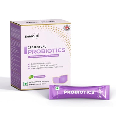 NutriCult 21 Billion CFU Probiotics, 30 Stick(s) Lime