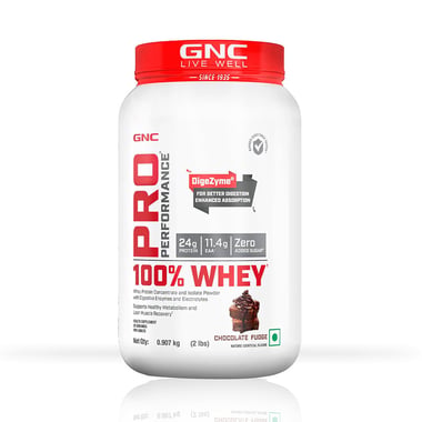 GNC Pro Performance 100% Whey Protein,  2 lb  Chocolate Fudge 