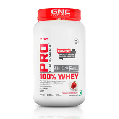 GNC Pro Performance 100% Whey Protein, 2 lb Creamy Strawberry