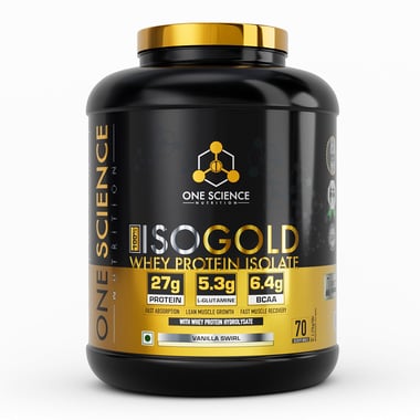One Science 100% Iso Gold Whey Protein Isolate,  5 lb  Vanilla Swirl 