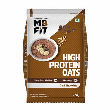 MuscleBlaze High Protein Oats, 400 g Dark Chocolate