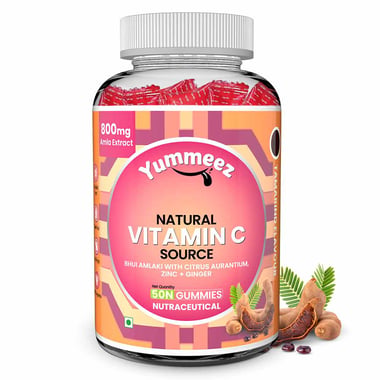 Naturyz Natural Vitamin C with Zinc, 50 gummies Tamarind