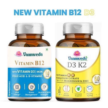 Vaamveda Vitamin B12 & Vitamin D3 K2 Combo, 60 tablet(s) Unflavoured