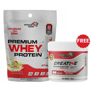 Muscle Garage Premium Whey Protein,  2 lb  Kesar Pista 