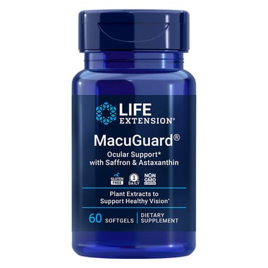 Life Extension MacuGuard Ocular Support with Saffron & Astaxanthin,  60 softgels 