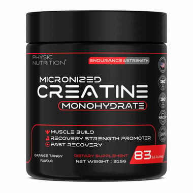 Physic Nutrition Micronized Creatine Monohydrate, Orange Tangy 0.69 lb