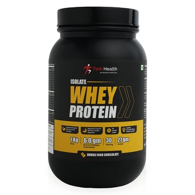 Twik Health Whey Protien Isolate,  2.2 lb  Double Rich Chocolate 