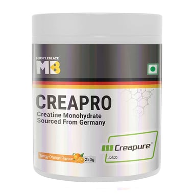 MuscleBlaze CreaPRO Creatine with Creapure® Powder from Germany, Tangy Orange 0.55 lb