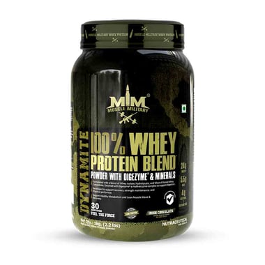 Muscle Military Dynamite 100% Whey Protein Blend,  2.2 lb  Irish Chocolate 