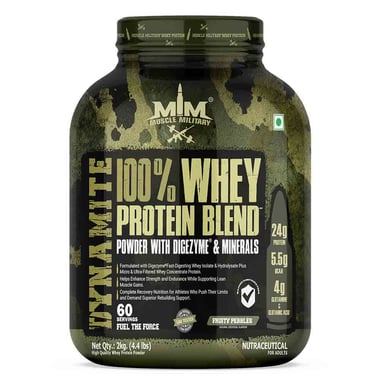 Muscle Military Dynamite 100% Whey Protein Blend, 4.4 lb Fruity Pebbles