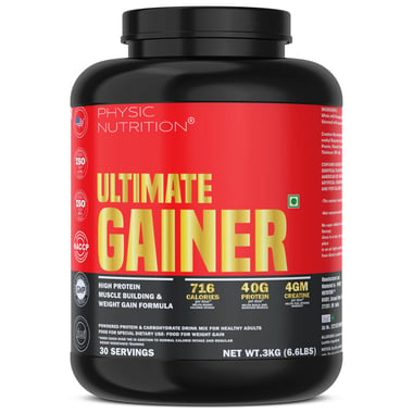 Physic Nutrition Ultimate Gainer,  6.6 lb  Strawberry 