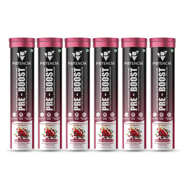 Potencia Pre - Boost Effervescent, 15 tablet(s) Mixed Berry (Pack of 6)