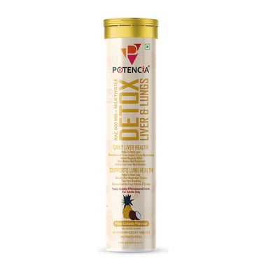 Potencia Detox Liver & Lungs Effervescent Pina Colada, 15 tablet(s)