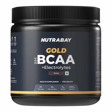 Nutrabay Gold 2:1:1 BCAA + Electrolytes, 0.55 lb 31 Servings Cola