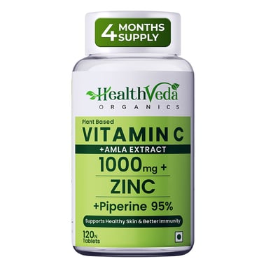 Health Veda Organics Natural Vitamin-C 1000mg,  120 tablet(s)  Unflavoured 