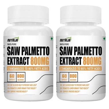 NutriJa Saw Palmetto Extract 800mg (Pack of 2), 60 capsules