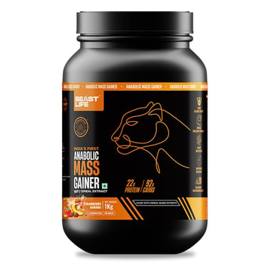 BeastLife Anabolic Mass Gainer,  2.2 lb  Strawberry Banana 