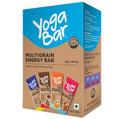 Yogabar 100% Natural Energy Bar Box, 10 bar(s) Vanilla,Chocolate & Peanut