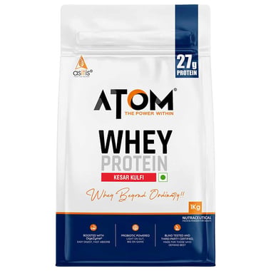 AS-IT-IS Nutrition ATOM Whey Protein with Enzymes,  2.2 lb  Kesar Kulfi 