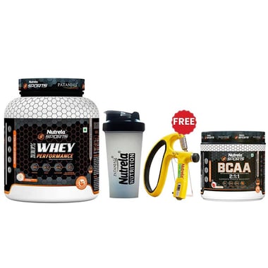 Nutrela Sports Patanjali 100% Whey Performance,  4.4 lb  French Vanilla with Shaker 