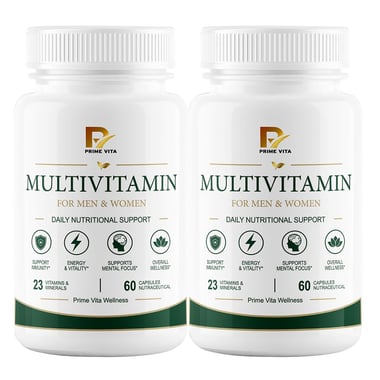 PRIME VITA Multivitamin,  60 capsules  Unflavoured (Pack of 2) 