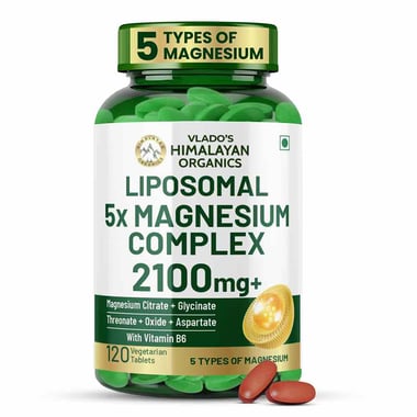 Vlado's Himalayan Organics Liposomal 5X Magnesium Complex 2100mg,  Unflavoured  120 veggie capsule(s) 