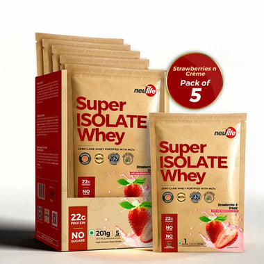 Neulife Super Isolate Whey,  5 sachets/pack  Strawberries n Creme 