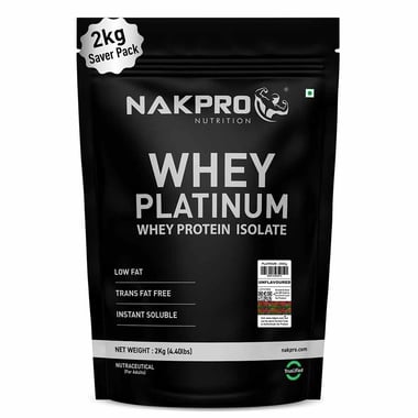 Nakpro Whey Platinum Whey Protein Isolate, 4.4 lb Unflavoured