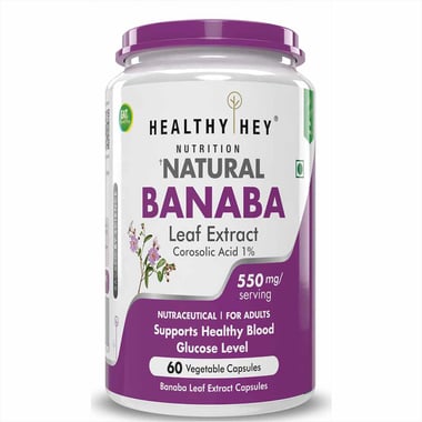 HealthyHey Nutrition Natural Banaba Leaf Extract, 60 veggie capsule(s)