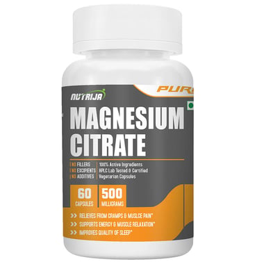 NutriJa Magnesium Citrate 500mg,  Unflavoured  60 capsules 