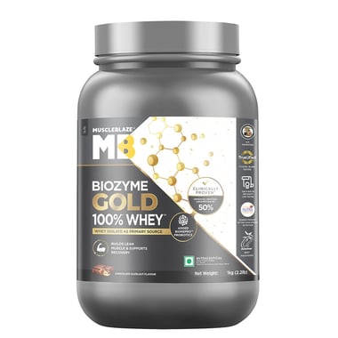 MuscleBlaze Biozyme Gold 100% Whey, 2.2 lb Chocolate Hazelnut