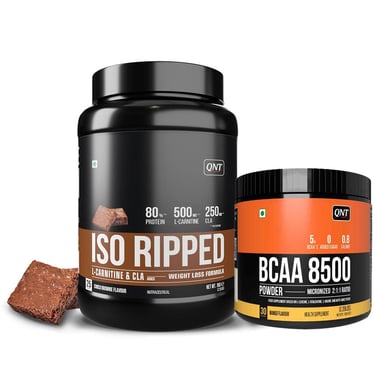 QNT ISO Ripped 2.2 lb Choco Brownie with BCAA 8500 Combo, 0.39 lb Mango
