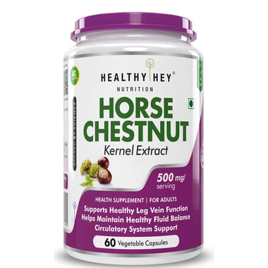 HealthyHey Nutrition Horse Chestnut Kernel Extract 500mg,  60 veggie capsule(s) 