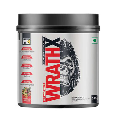 MuscleBlaze Pre Workout WrathX, 1.19 lb Fruit Fury