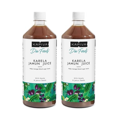 Kapiva Karela Jamun Juice (Supports Healthy Blood Sugar),  Unflavoured (Pack of 2)  1 L 