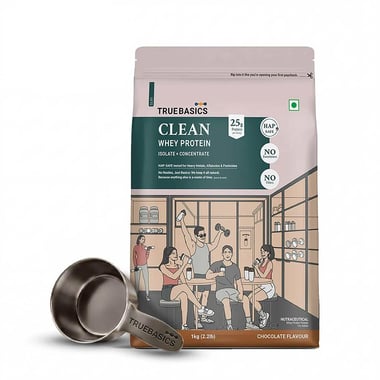TrueBasics Clean Whey Protein (Isolate + Concentrate),  2.2 lb  Chocolate 