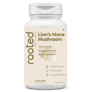 Rooted Active Naturals Lion's Mane Organic Mushroom Extract, 90 veggie capsule(s)