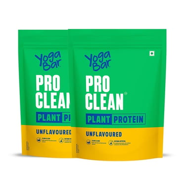 Yogabar Pro Clean Plant Protein, 1.1 lb Unflavoured (Pack of 2)