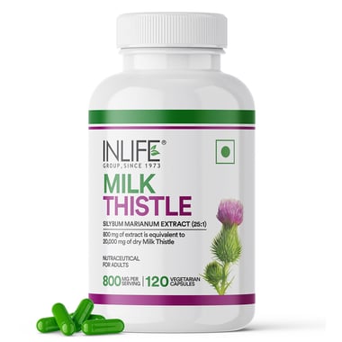 INLIFE Milk Thistle (800mg),  120 veggie capsule(s) 