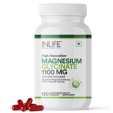 INLIFE Magnesium Glycinate with Zinc Picolinate, Unflavoured 120 capsules
