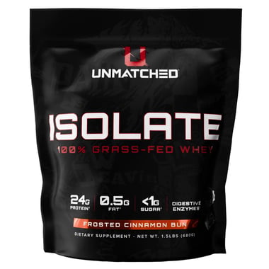 Unmatched Isolate Grass-Fed Whey Protein, 1.5 lb Frosted Cinnamon Bun