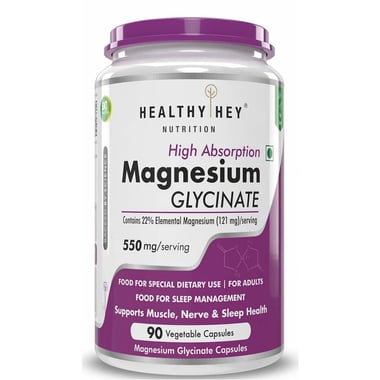 HealthyHey Nutrition Magnesium Glycinate,  Unflavoured  90 capsules 