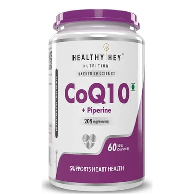 HealthyHey Nutrition CoQ10 with Bioperine 205mg, 60 veggie capsule(s)