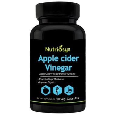 Nutriosys Apple Cider Vinegar (1200 mg),  90 capsules  Unflavoured 