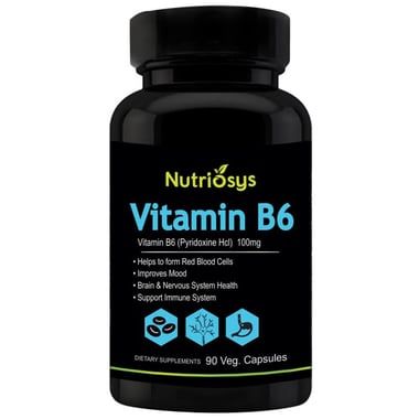 Nutriosys Vitamin B6 (100 mg), 90 veggie capsule(s) Unflavoured