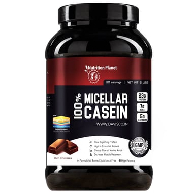 Nutrition Planet 100% Micellar Casein with Added DigeZyme,  2 lb  Chocolate 
