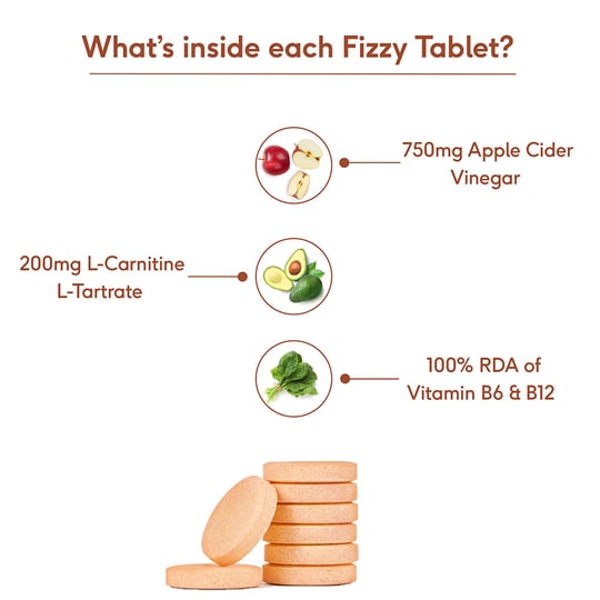 4 - HK Vitals ACV 750 mg + L Carnitine Effervescent by HealthKart,  15 tablet(s)  Orange