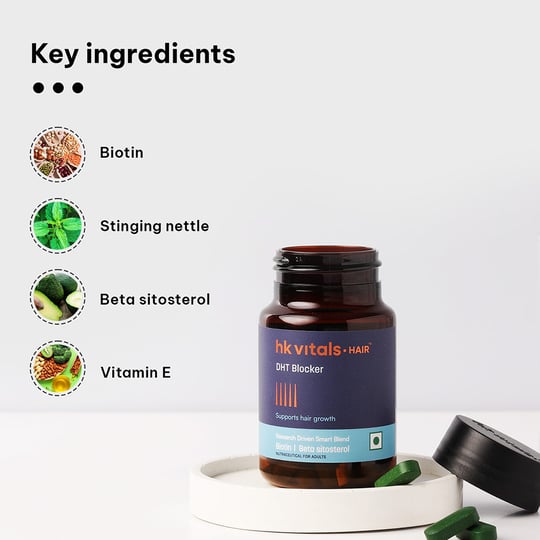 4 - HK Vitals DHT Blocker with Biotin by HealthKart,  30 tablet(s)  Unflavoured 