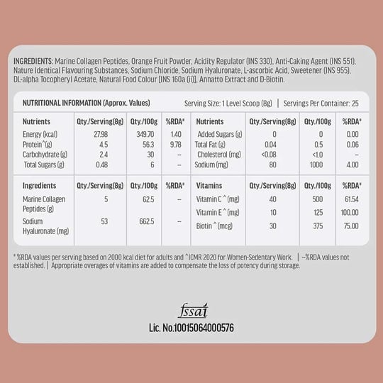 HK Vitals Skin Radiance Collagen 200 g Mango & Hair Multivitamin 60 Caps Combo